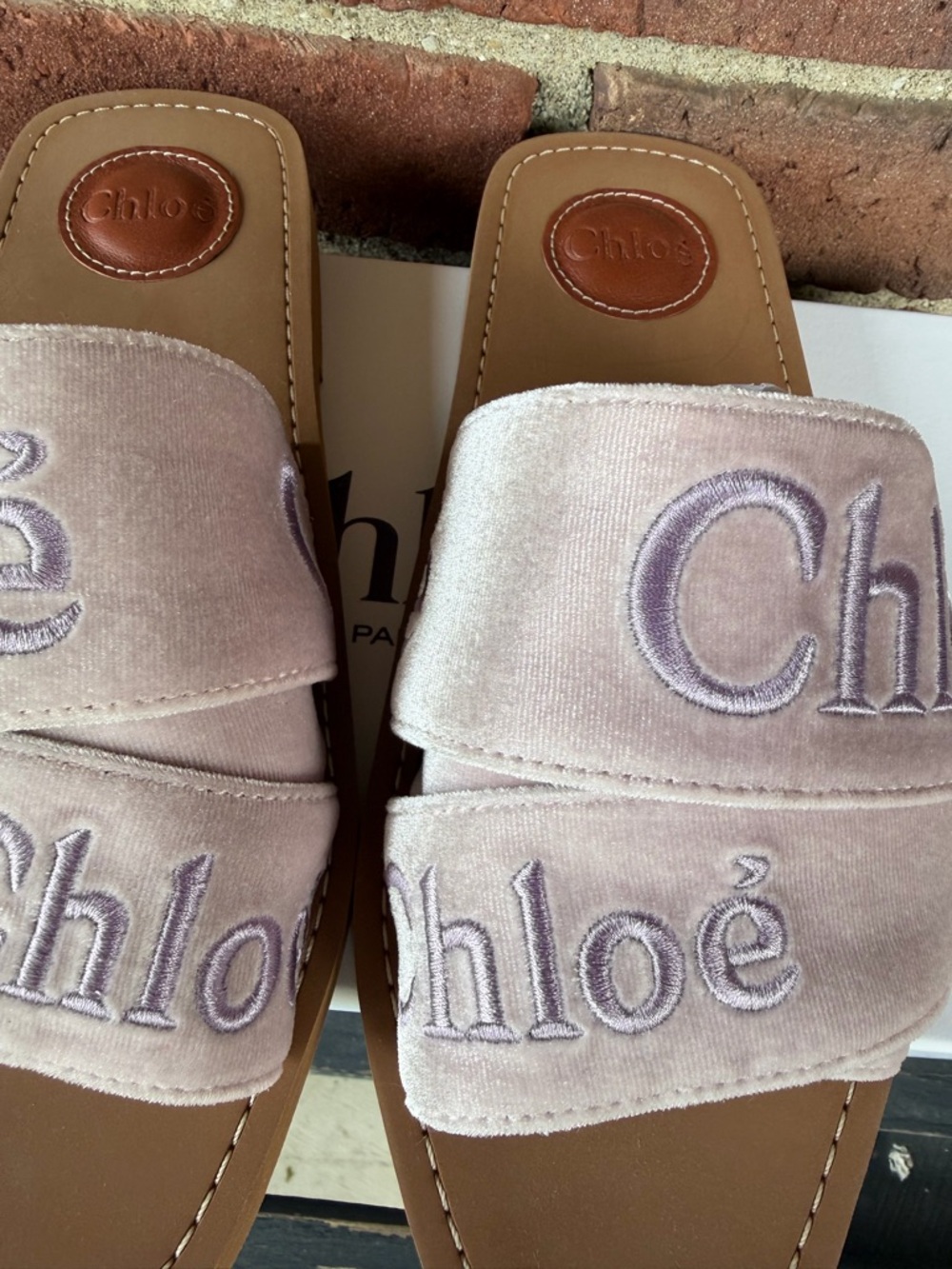 Chloe Woody Velvet Slide - Picture 7 of 14